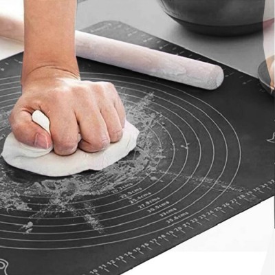 Plasă Pentru Frăm&amp;acirc;ntat Aluat, Silicon, 50x40 cm, Antracit, Non-Aderentă, Cu Gradatii, Compatibilă Cu Mașina De Spălat Vase foto