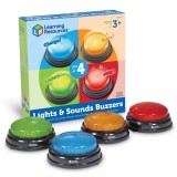 Sonerii cu lumini si sunete pentru raspuns - set 4 buc PlayLearn Toys, Learning Resources