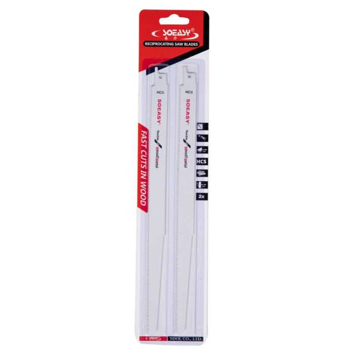 Set, 2 lame, HCS, fierastrau pendular, tip sabie, 300x19x1.27mm, 10TPI, pentru lemn, Soeasy, Micul Fermier, GF-2362-S002-G01