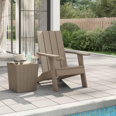 Scaun Adirondack, maro deschis, 75x88,5x89,5 cm, polipropilena GartenMobel Dekor foto