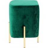 Taburet patrat, tapitat cu stofa, picioare otel, sarcina 100kg, 28x42cm, verde Household NewTrend