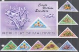 Timbre cu corali și stele de mare din Maldive