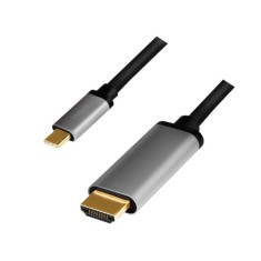 CABLU video LOGILINK, adaptor USB 3.1 Type-C (T) la HDMI (M), 0.15m, rezolutie maxima 4K UHD (3840 x 2160) la 60 Hz, conectori auriti, aluminiu, dublu