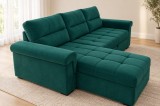 Coltar Cansas-L 260x100x175 cm Lada Depozitare Tapitat Catifea Nuanta Verde