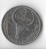 Moneda 5 francs 1980 - Madagascar, Africa, Cupru-Nichel