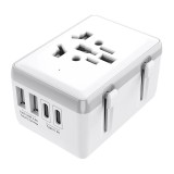 Adaptor priza EU la US, UK, AUS, 2xUSB-C, 2xUSB, Asteroid GSM, HHt204A
