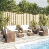 VidaXL Set mobilier de grădină cu perne, 8 piese, maro, poliratan