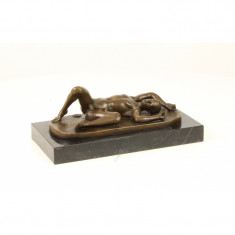 Nud - statueta erotica din bronz pe soclu din marmura FA-32