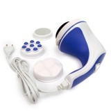 Aparat Relax&amp;Tone pentru masaj corporal, 3 capete interschimbabile, culoare alb/albastru