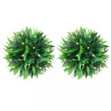 Gossi mingi artificiale din lemn de cimis cu lumini led 2 buc verde