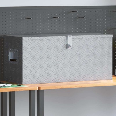 vidaXL Cutie din aluminiu, 90,5 x 35 x 40 cm, argintiu 142940 foto