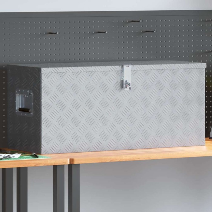 vidaXL Cutie din aluminiu, 90,5 x 35 x 40 cm, argintiu 142940