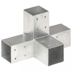 vidaXL Conector de grindă, formă X, 71 x 71 mm, metal galvanizat