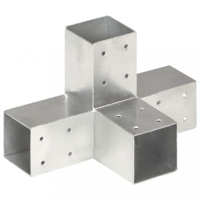 vidaXL Conector de grindă, formă X, 71 x 71 mm, metal galvanizat foto