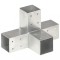 Gossi conector de grinda, forma x, 71 x 71 mm, metal galvanizat