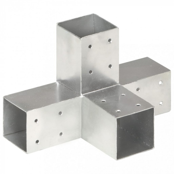 vidaXL Conector de grindă, formă X, 71 x 71 mm, metal galvanizat