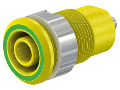Soclu banană 4mm galben-verde nichelat foto