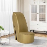 vidaXL Scaun, design toc &icirc;nalt, auriu, piele ecologică 248650