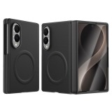 Husa pentru Samsung Galaxy Z Fold 8, Magnetica, Textura Piele Ecologica, Negru