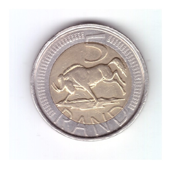 Moneda Africa de Sud 5 rand 2005, stare buna, curata