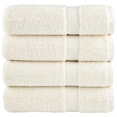vidaXL Prosoape de duș premium SOLUND 4 buc. crem 70x140 cm 600 gsm