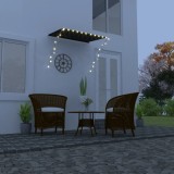 Cumpara ieftin Copertină retractabilă cu LED, antracit, 150 x 150 cm