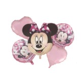 Buchet 5 baloane folie Minnie Mouse Happy Party, 65 x 50 cm
