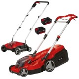 Einhell RASARRO 36/38 + GE-SC 35/1 Li PXC - Masina de tuns iarba cu 2 acumulatori Li-Ion 18 V 4 Ah 38 cm 45 l + Scarificator 35 cm