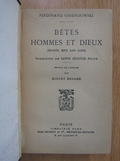 Betes, hommes et dieux (1924) - Ferdinand Ossendowski