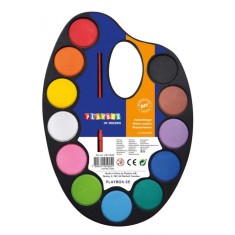 Paleta pictura cu 12 acuarele si pensula