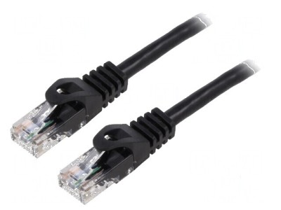 Cablul patch U/UTP 5e 15m 26AWG CCA PVC negru foto