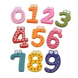 Cifre Magnetice din Lemn, Set 10 Cifre Colorate, Jucarie Educativa Prescolari, Aderenta Perfecta, Dimensiune 6cm