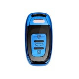 Husa Cheie Smartkey Compatibila cu Audi 3 Butoane Albastru+Negru TPU+PC Audi A6 A7 A8 4G