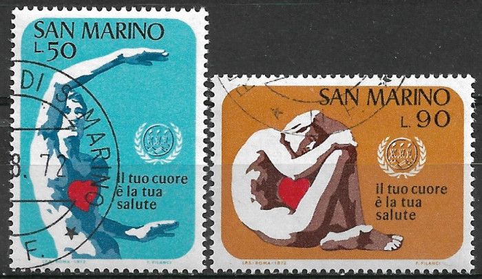 B0593 - San Marino 1972 - Medicina 2v.stampilat,serie completa