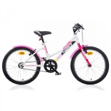 Bicicleta pentru copii Alb cu Roz DB-420D-0509SC Dino Bikes, 20 inch