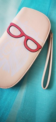 Portofel Clutch Plic Dama Bufnita Roz cu ochelari - 1 foto