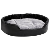 Cumpara ieftin Pat pentru caini, negru/gri, 90x79x20 cm, plus/piele ecologica