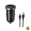 Incarcator Auto Cu Cablu USB-C XO Design CC56 30W 3A 1 x USB-A - 1 x USB-C Negru