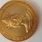 medalie Cetatea de Scaun a Sucevei 1388-1988,Domnitorul Petru Musat al Moldovei 1375-1391 ,bronz aurit 60 mm diametru