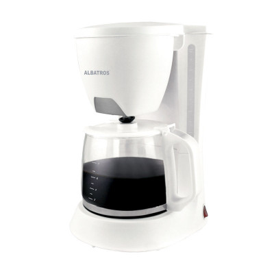 Filtru cafea Albatros Verona 2, 680 W, cana sticla 1.2 l, maner ergonomic, Alb foto