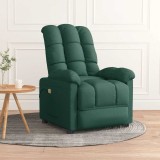 VidaXL Fotoliu de masaj, verde &icirc;nchis, material textil