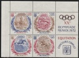 Monaco 1972 - Sport , J.O. Munchen &#039;72 , serie 4 valori dantelate , 2 vignete , MNH , Mi 1045-1048