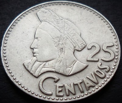 Moneda exotica 25 CENTAVOS - GUATEMALA, anul 1979 * cod 1377 foto