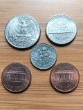 Lot 5 monede USA anul 1998, America de Nord
