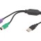 Adaptor USB 2.0 PS/2 Dual 0.3m Negru