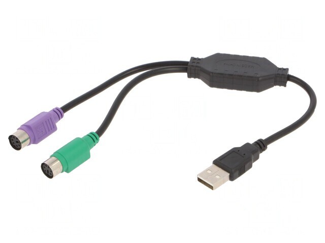 Adaptor USB 2.0 PS/2 Dual 0.3m Negru