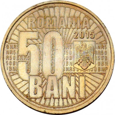 Romania, 50 bani 2015_denominarea * cod 5 foto