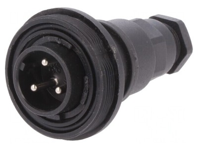 Conector circular mufă tată 3 pini filet exterior PX0732/P foto