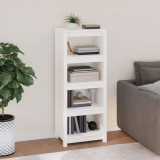 vidaXL Bibliotecă, alb, 50x35x125,5 cm, lemn masiv de pin 821710