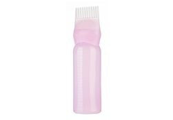 Sticlă pentru aplicarea produselor de păr, plastic, roz, 150 ml foto